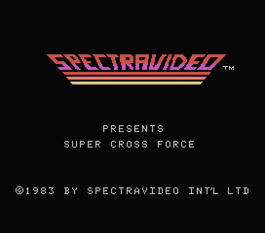 Super Cross Force title screen for MSX
